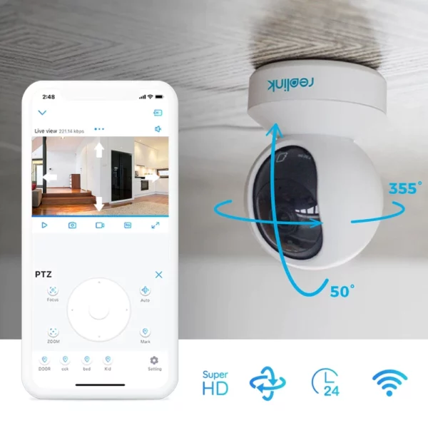 Reolink E1 – notranja vrtljiva WiFi kamera - Image 2