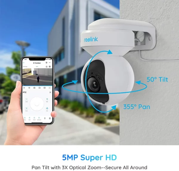 Reolink E540 (E1 Outdoor) – zunanja vrtljiva WiFi kamera z reflektorjem - Image 3