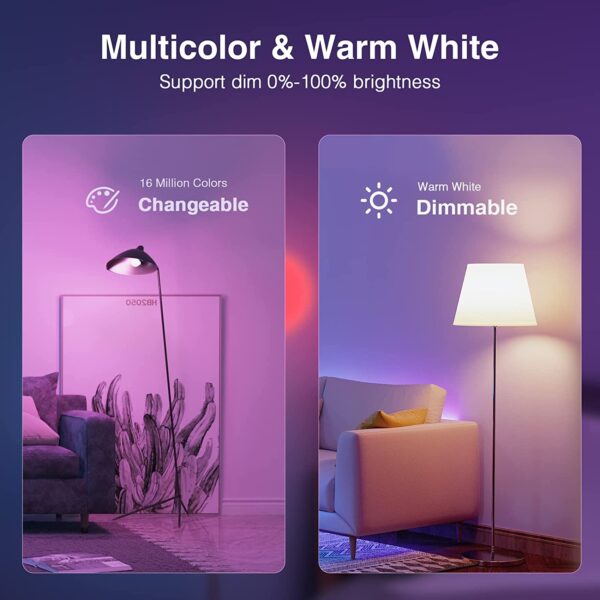 Pametne WiFi žarnice E27 LED RGB – komplet 2 kosov - Image 2