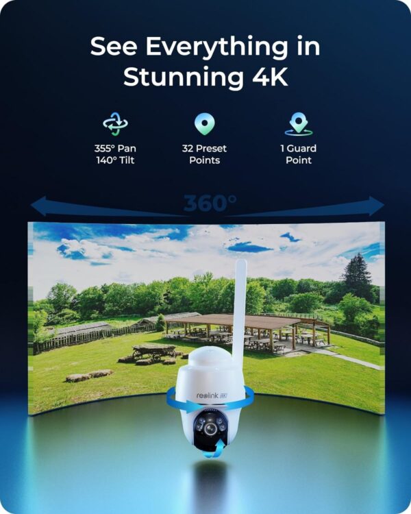 Reolink Go PT Ultra - Zunanja 8MP brezžična vrtljiva 4G kamera + solar panel - Image 2