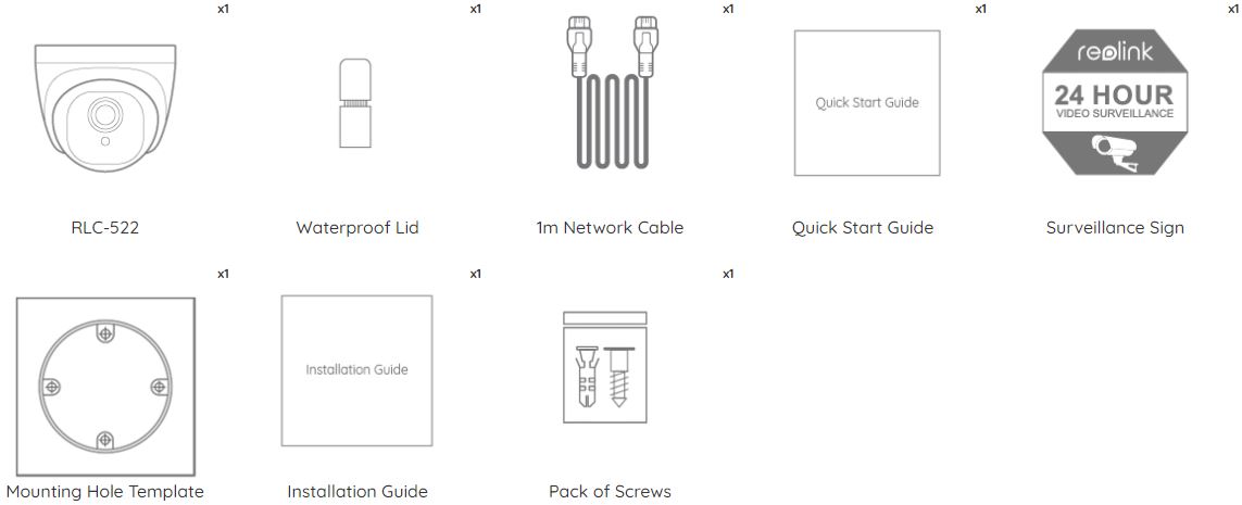Reolink RLC-522 - sadržaj kutije