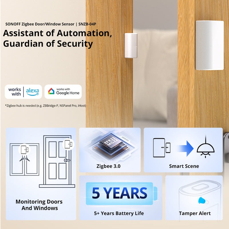 SONOFF SNZB-04P Zigbee Door Window Sensor